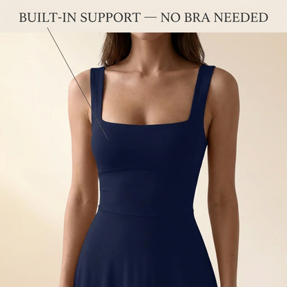 Built-in support, no bra needed – double lined bodice